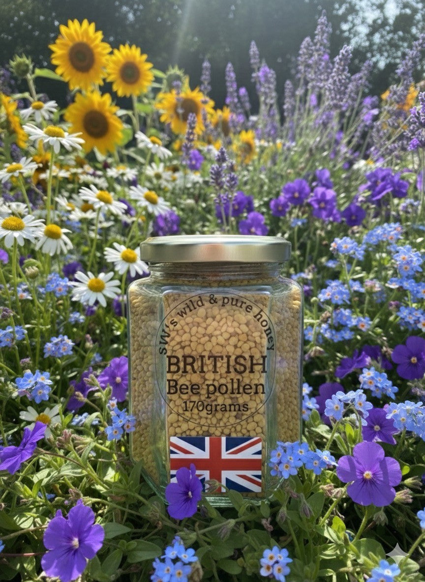 SW's Wild & Pure bee pollen from Essex - collected from our own hives from the essex countryside